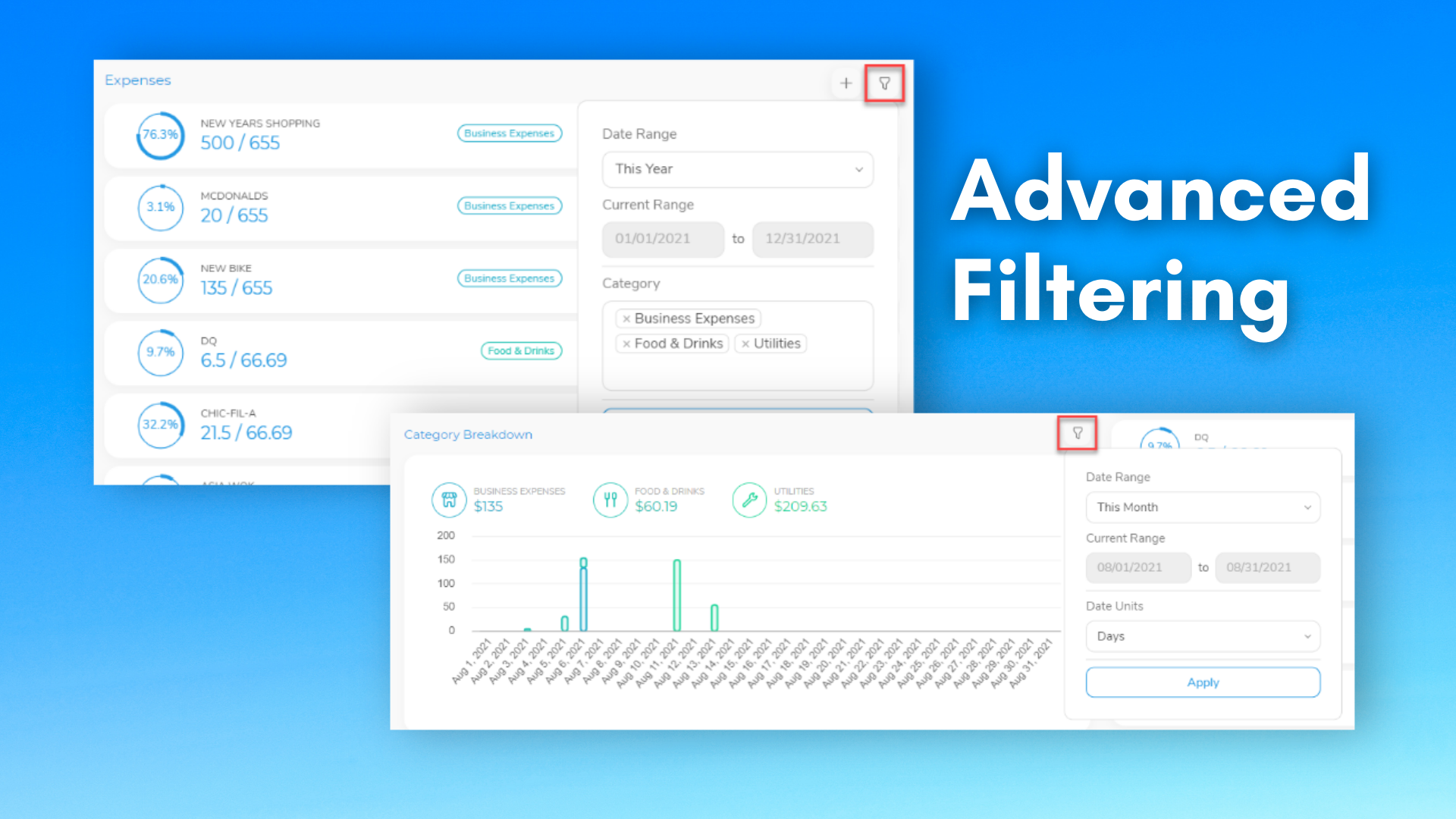 Expense Tracker Filtering